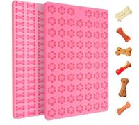 YUNYU Silicone Dog Treat Moulds Set - 10 & 18-Cavity Reusable Non-Stick Paw & Bone Shaped Molds for Chocolate, Jelly, Ice Cubes, DIY Pet Treats, Baking (BPA Free, Includes Dough Scrapers)
