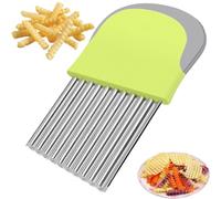 YUNYU Stainless Steel Crinkle Chip Cutter - Potato Chipper & Vegetable Chopper for Slicing, Dicing, Salad Prep & Frying | Multi-Purpose Kitchen Tool