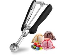 YUNYU Stainless Steel Ice Cream Scoop with Trigger Release - Ergonomic Icecream Scoop for Desserts, Baking, Mashed Potato & Sorbet | Dishwasher Safe & Rust-Resistant Design (3.8cm/1.4inch)