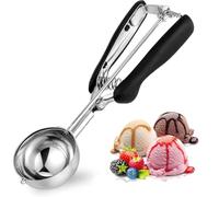 YUNYU Stainless Steel Ice Cream Scoop with Trigger Release - Ergonomic Icecream Scoop for Desserts, Baking, Mashed Potato & Sorbet | Dishwasher Safe & Rust-Resistant Design (5.3cm/2.1inch)