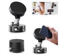 YUNYU Suction Phone Holder - Vacuum Magnetic Car Mount for iPhone 16-12/Compatible with MagSafe Cases | Foldable Travel-Friendly Dashboard Phone Stand | 360° Adjustable Strong Adhesive for Car/Desktop