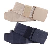 YunYunStrap 2-Pack Mens Nylon Tactical Belt | Adjustable Cut-to-Fit Automatic Plastic Buckle | Extended Length 110-180 cm for Big and Tall (3.8cm Width)