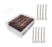 YunYunStrap 300 PCS Brown Bobby Pins, Hair Pins for Women Girls, Invisible Wave Hair clips Bulk with Storage box, Pain-Free Hairpins for all Hair types