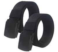 YunYunStrap Belts for women, Men tactical nylon webbing belt with plastic buckle, plus size up to 180cm, 2 Pack