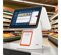 yunzhenzhen All-in-One Smart Till | Dual Screen Touch Screen Cash Register | with Receipt Printer Included 15.6 Inch Display | 8 GB RAM + 128 GB SSD | for Retail and Catering Establishment(Black)