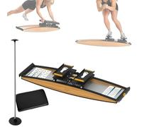 yunzhenzhen Indoor Ski Simulator Fitness Machine Adjustable Resistance 0-100kg with Ski Poles and Mats Aluminum Pedals and Rubber Rollers for Waist and Abdomen Workouts