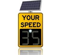 yunzhenzhen Solar Radar Feedback Sign Rust Proof Aluminum Road Warning Your Speed LED Limit Display Applicable to Speed-Limited Roads Highways High Brightness Reflective Waterproof(24 * 35in)