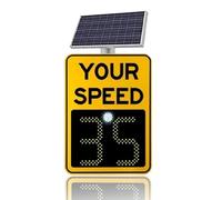yunzhenzhen Solar Radar Speed Display Sign Digital Powered Feedback Rust Proof Aluminum Traffic Driver Signs Applicable to Speed-Limited Roads Flashing LED Limit Detective Warning(24 * 35in)