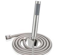 YUNZHIZHAO Metal Hand Shower with 200cm Stainless Steel Hose and Double Slot Bracket Sets Shower Set for Bathroom Brushed Nickel Cylinder