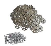 Yunzhou 150pcs 36mm Easy Fix Washers, Metal Washerse for Plasterboard Fixings, Drywall Fixings, Backer Board & Insulation Board, Tile Backer Boarde Washer & Insulation Washers for Screws