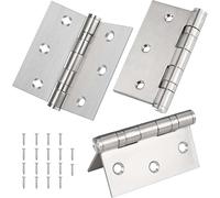 Yunzhou1230 Gate/Door Hinges 3 Inch (76mm) Stainless Steel Small Hinges for Wood, Internal Chrome Plated Silver Hinge with Screws for Windows, Cabinets, Closets, Wooden Crates 1 Pair
