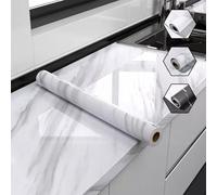 Yunzhou1230 Marble Effect Sticky Back Plastic Roll,Granite Paper Vinyl Wrap Self Adhesive Wallpaper, Waterproof Peel and Stick Wallpaper, Easy to Remove for Countertops Kitchen 60CM X 10M