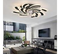 YUNZI 100W Flower Living Room Bright Led Ceiling Light with Fan and Remote Control Winter and Summer Function Reversible DC Motor 6 Speed LED Dimmable Ceiling Fans with Lamps and Timer