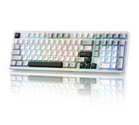 YUNZII AL98 QMK/VIA Wireless Mechanical Gaming Keyboard, Full Aluminum, BT/2.4G/USB-C, Pre-Lubed Hot Swappable Linear Switches Gasket Mount 1800 Layout (White, Cocoa Cream V2 Switch)