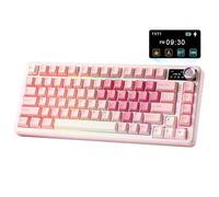 YUNZII B75 PRO MAX QMK/VIA Wireless Mechanical Keyboard,75% Layout whit Screen and Knob, Custom Hot Swap Gasket Structure, Creamy Pre-lubed Switches, RGB Backlit (Pink Heart, Candy Linear Switch)