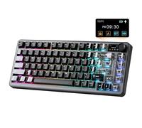 YUNZII B75 PRO MAX QMK/VIA Wireless Mechanical Keyboard,75% Layout whit Screen and Knob, Custom Hot Swap Gasket Structure, Creamy Pre-lubed Switches, RGB Backlit (Black, Milk V2 Linear Switch)