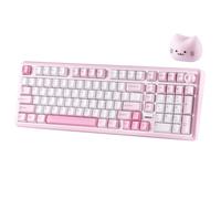 YUNZII B98 PRO QMK/VIA Wireless Mechanical Gaming Keyboard, 96% Layout with Numpad and Cute Cat Knob, BT/2.4G/USB-C, Pre-Lubed Switch Hot Swappable Gasket Keyboard (Pink, Candy Linear Switch)