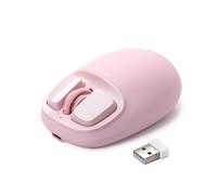 YUNZII C1 Silicone Wireless Mouse, 4800 DPI Optical Tracking, 6 Adjustment Levels, Tri-Mode 2.4G/USB-C/Bluetooth Mouse, Customize Mice for Laptop, Computer, iPad, MacBook (Pink)