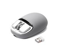 YUNZII C1 Silicone Wireless Mouse, 4800 DPI Optical Tracking, 6 Adjustment Levels, Tri-Mode 2.4G/USB-C/Bluetooth Mouse, Customize Mice for Laptop, Computer, iPad, MacBook (Gray Silver)