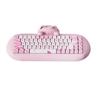 YUNZII C68 Wireless Mechanical Keyboard,65% Layout,Hot Swap,Triple Mode BT5.0/2.4G/Wired, RGB Backlit NKRO,Cute Cat Silicone Ergonomic Design for Win/Mac（Cocoa Cream V2 Switch，Pink Cat