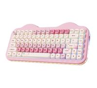 YUNZII C75 Cute 75% Wireless Mechanical Keyboard (Pink, Milk V2 Switch) | Creamy Cake Keyboard, BT5.0/2.4G/USB-C, Hot-Swap, NKRO, PBT MOA Keycaps,5500mAh RGB Gasket Mount for Mac/Win/Gaming/Office