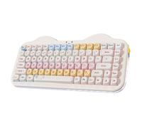 YUNZII C75 Wireless Mechanical Keyboard, 75% Layout Hot Swappable Creamy Keyboard NKRO, PBT MOA Keycaps RGB Backlit Gasket Mount, Cute Cake Design BT5.0/2.4G/USB-C (Beige, Candy Linear Switch)