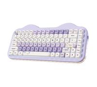 YUNZII C75 Wireless Mechanical Keyboard, 75% Layout Hot Swappable Creamy Keyboard NKRO, PBT MOA Keycaps RGB Backlit Gasket Mount, Cute Cake Design BT5.0/2.4G/USB-C (Purple, Candy Linear Switch)