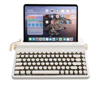 YUNZII QL75 Wireless Typewriter Keyboard Hot Swappable Retro Mechanical Keyboard, Punk Round Keycaps, RGB Backlit QMK/VIA Programmable, Multi-Device with 2.4GHz/Type-C/BT5.0 (White, Onyx Tactile)
