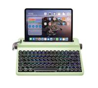 YUNZII QL75 Wireless Typewriter Keyboard Hot Swappable Retro Mechanical Keyboard, Punk Round Keycaps, RGB Backlit QMK/VIA Programmable, Multi-Device with 2.4GHz/Type-C/BT5.0 (Green, Onyx Tactile)