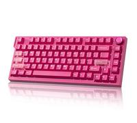 YUNZII RT75 PRO Wireless Gaming Keyboard, Hall Effect Mechanical Rapid Trigger Magnetic Keyboard Bluetooth/USB-C/2.4G 8KHz Polling Rate &128K Scan, Adjustable Knob (Pink, Outemu Magnetic Red Switch)