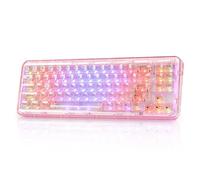 YUNZII X71 68% Wireless RGB Mechanical Keyboard(Pink,Crystal Ice Switch)