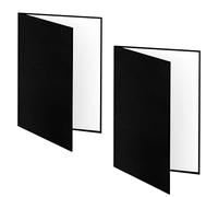 YUOCU 2PCS 3 in 1 12"x8" Photography Light Reflector Cardboard, A4 Paper Folding Light Diffuser Board for Studio, Still Life, Product Shooting - Black, Silver, White