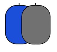 YUOCU 3.3x5ft/1x1.5m Chromakey Blue Grey Screen Backdrop, 2-in-1 Collapsible Reversible Pop Up Background for Photography Studio Video Live Streaming YouTube Game Portrait Interview (Blue/Grey)