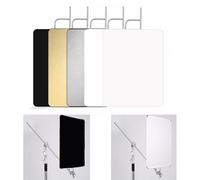 YUOCU 30"x36"/75x90cm Light Reflector Flag Panel Kit, 5-in-1 Diffusion Scrim Translucent/Gold/Silver/Black/White Lighting Diffuser, Stainless Steel Foldable Frame for Studio Portrait Photography