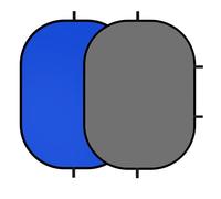 YUOCU 5x6.6ft/1.5×2m Chromakey Backdrop, 2-in-1 Blue Screen with Grey Screen, Collapsible Reversible Pop Up Background for Photography Studio, Live Streaming, Video Shooting (Blue/Gray)