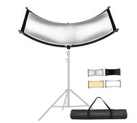 YUOCU Clamshell Light Reflector Diffuser with Carrying Bag, 70"x24"/180x60cm Photography Arclight Curved Lighting Reflector for Photo Video Studio Outdoor Shooting, Black/White/Gold/Silver (70"x24")