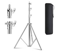 YUOCU Stainless Steel Heavy Duty Light Stand, 9.2ft/2.8m Spring Cushioned Photography Tripod Stand with 1/4" to 3/8" Screw Adapter and Carrying Bag for Strobe, LED Video Light, Monolight, Softbox