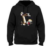 Yuogkk Hoodie Cal.Vin HobBes Bill Watterson Cartoon Pattern Printed Pullover, Fun Funny Printed Sweatshirt Role Play Boys Girls Casual Sweater Fashion Retro Jacket-black||3XL