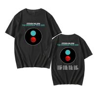 Yuogkk Short Sleeve St-even Wilson Cartoon Print T Shirt Fashion Cotton Sweatshirt, Summer Round Neck T-shirt for Men and Women Large Size-Black||XL