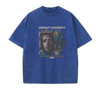 Yuogkk T-Shirt Dermot Kennedy Unisex Sweatshirt, Plus Size Cotton Shirt Casual Loose Vest Printed Pattern Short Sleeve Classic Vintage Top Singer Harajuku Shorts-blue||M