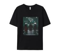 Yuogkk T-shirt Only Murders In The Building round neck short sleeve, men's and women's large size sweatshirt printed pattern tank top fashion loose top cool streetwear retro sportswear-black||L