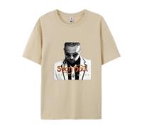 Yuogkk T-shirt Sean Paul vintage printed pattern sweatshirt, fashion loose casual short-sleeved hip-hop tops Harajuku shirt retro streetwear running fitness sportswear-khaki||L