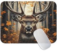 Yuogyxog Autumn Mouse Mat for Office and Gaming, Deer Mouse Pad Small 40 x 30 cm, Non-Slip & Sweat-Resistant & Quiet Glide, Perfect for Desktop/Laptop, for Gamers, Students or Office Workers M3-64