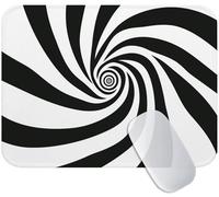 Yuogyxog Black and White Mouse Mat for Office and Gaming, Geometry Mouse Pad Small 24 x 20 cm, Non-Slip & Sweat-Resistant & Quiet Glide, Perfect for Desktop/Laptop, for Gamers, Students M3-996