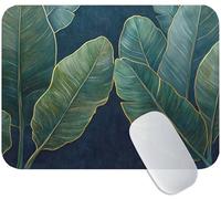 Yuogyxog Green Mouse Mat for Office and Gaming, Leaves Mouse Pad Small 24 x 20 cm, Non-Slip & Sweat-Resistant & Quiet Glide, Perfect for Desktop/Laptop, for Gamers, Students or Office M3-290