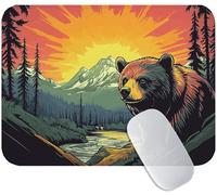 Yuogyxog Mountain Mouse Mat for Office and Gaming, Bear Mouse Pad Small 42 x 35 cm, Non-Slip & Sweat-Resistant & Quiet Glide, Perfect for Desktop/Laptop, for Gamers, Students or Office M3-716