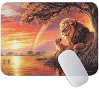 Yuogyxog Orange Mouse Mat for Office and Gaming, Lion Mouse Pad Small 35 x 30 cm, Non-Slip & Sweat-Resistant & Quiet Glide, Perfect for Desktop/Laptop, for Gamers, Students or Office Workers M3-288