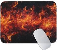 Yuogyxog Red Mouse Mat for Office and Gaming, Flame Mouse Pad Small 23 x 18 cm, Non-Slip & Sweat-Resistant & Quiet Glide, Perfect for Desktop/Laptop, for Gamers, Students or Office Workers M3-646