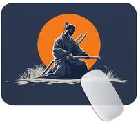 Yuogyxog Warrior Mouse Mat for Office and Gaming, Japan Mouse Pad Small 24 x 20 cm, Non-Slip & Sweat-Resistant & Quiet Glide, Perfect for Desktop/Laptop, for Gamers, Students or Office M3-992