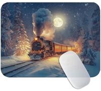 Yuogyxog Winter Mouse Mat for Office and Gaming, Train Mouse Pad Small 35 x 30 cm, Non-Slip & Sweat-Resistant & Quiet Glide, Perfect for Desktop/Laptop, for Gamers, Students or Office M3-474